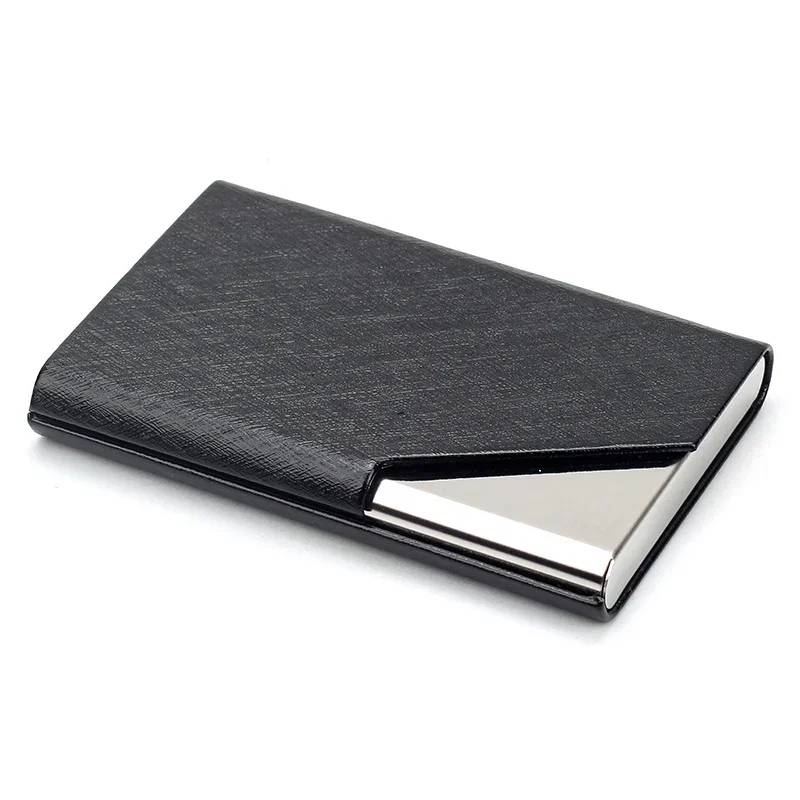 Porte carte homme - cuir élegant, noir précieux, argent raffiné