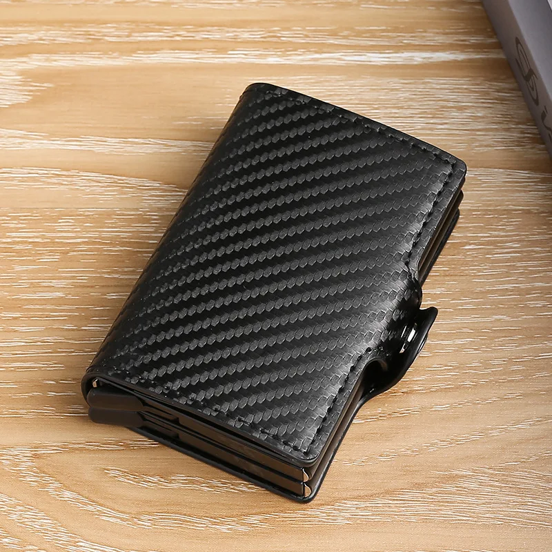 Porte carte homme - noir élégance, carbone chic, texture mystique