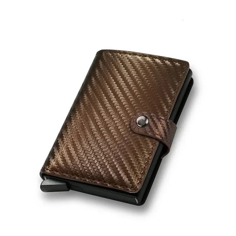 Porte carte cuir homme luxe - cuir tissé, rêve chocolat, élégance brune
