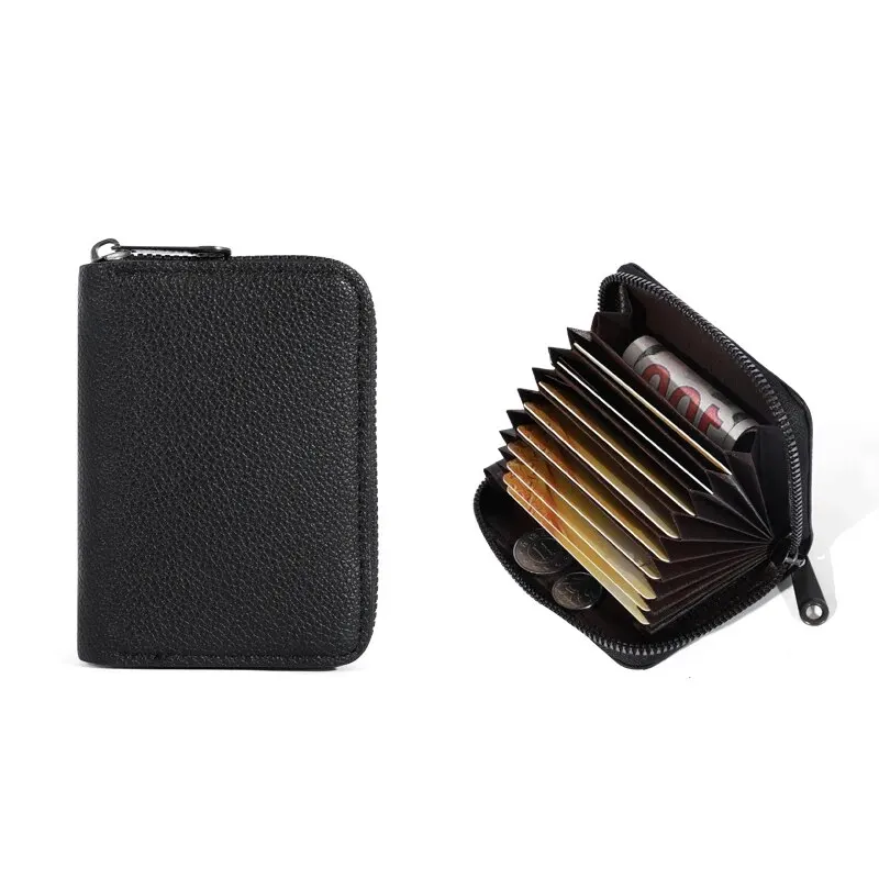 Porte carte homme - cuir élégant noir
