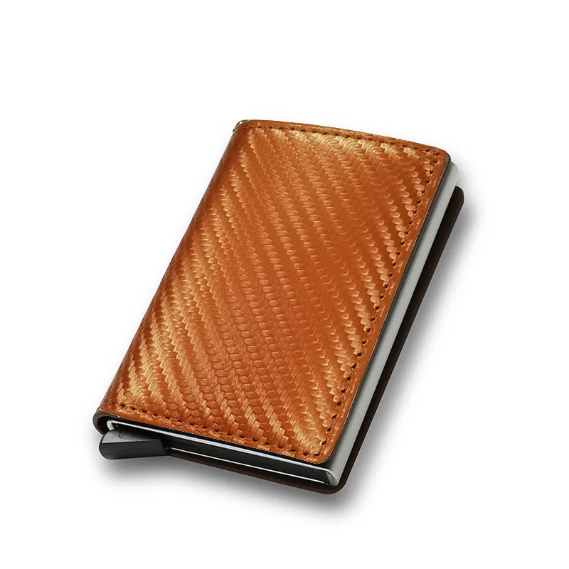 Porte carte homme - cuir tressé, éclat brun, élégance naturelle