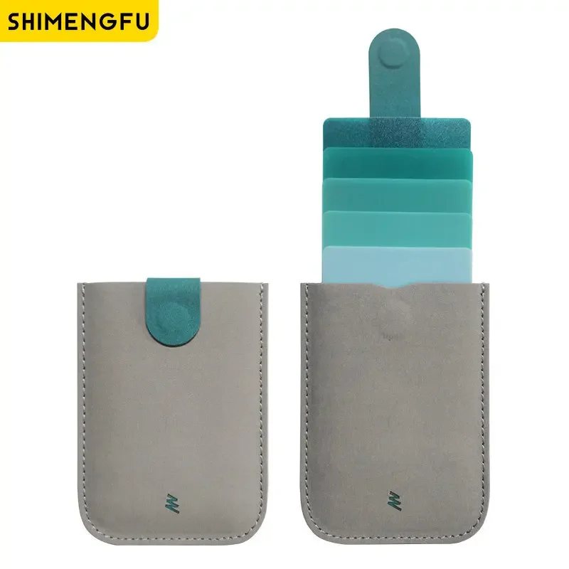 Porte carte en cuir femme - ciel turquoise
