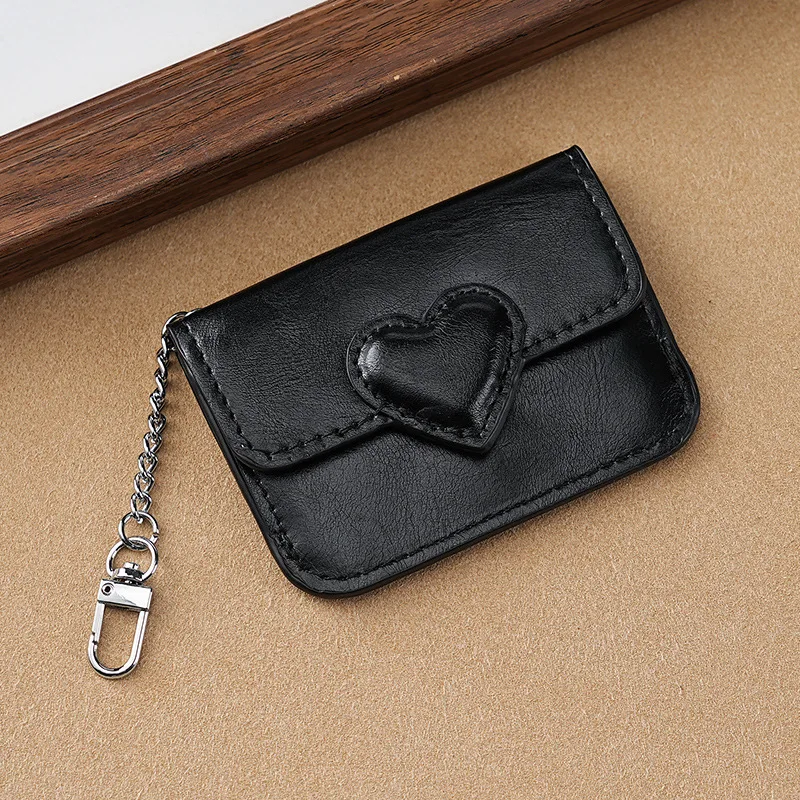 Porte carte porte monnaie femme - cœur de cuir