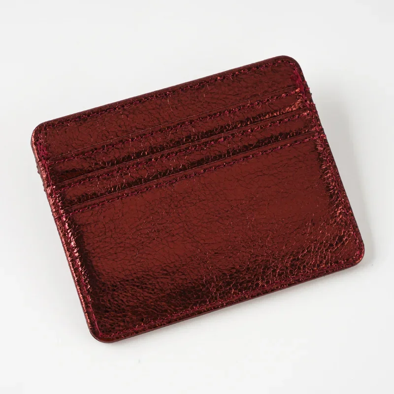 Porte carte cuir femme - bordeaux éclatant