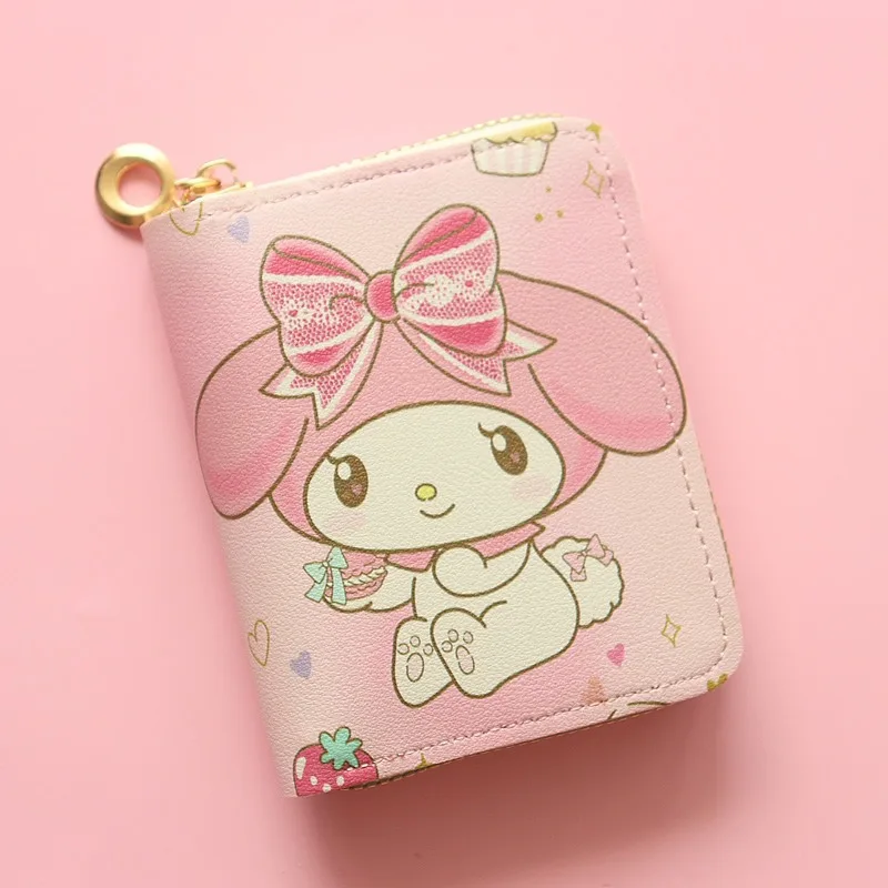 Porte carte porte monnaie femme - portefeuille hello rose
