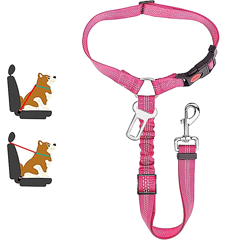 Harnais pour voiture chien - harnais rose doux