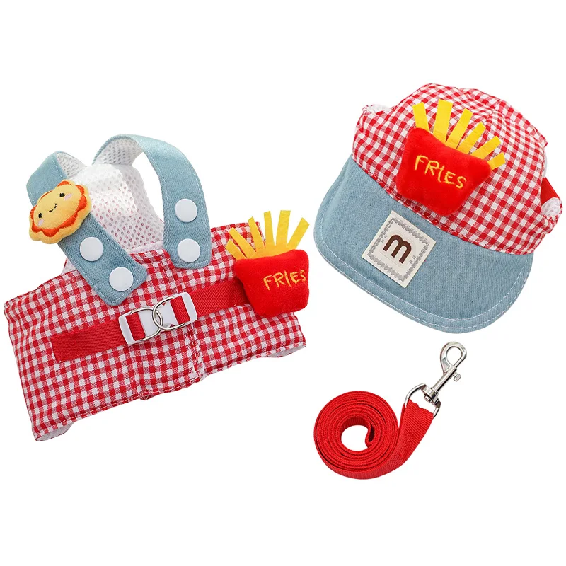 Harnais pour petit chien - carreaux rouges