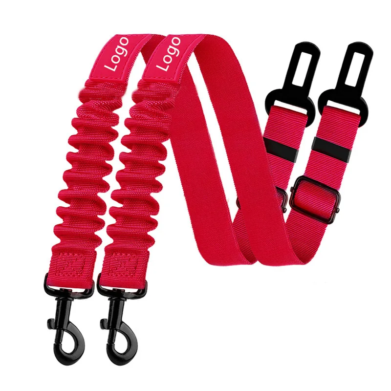 Harnais pour chien en voiture - ceinture rouge élégante